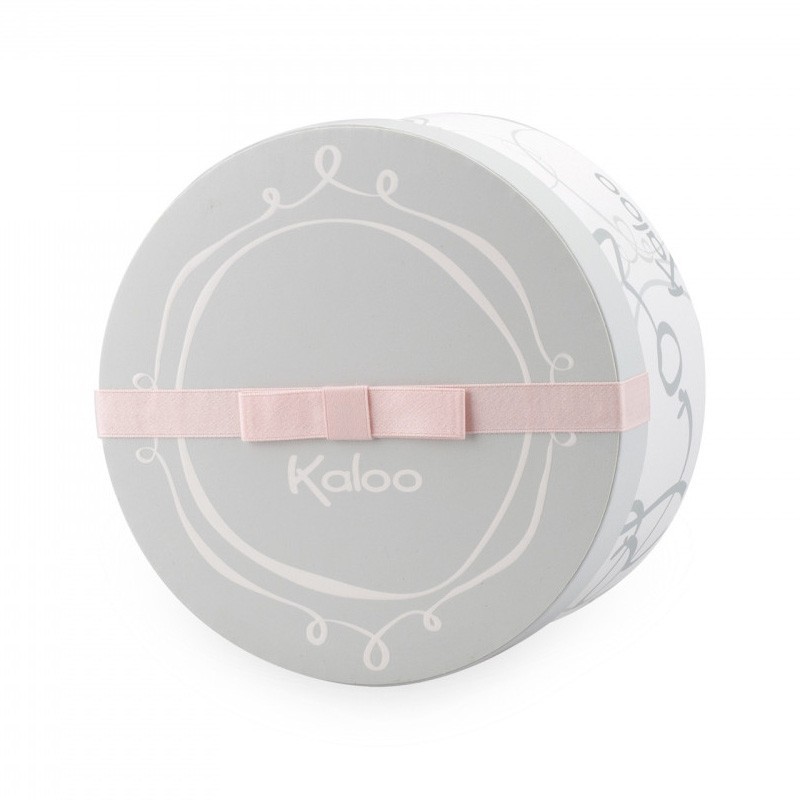 Doudou plat rond lapin rose KALOO