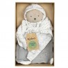 Doudou plat coton bio Ourson gris Doudou plat coton bio Ourson gris