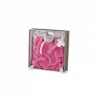 Doudou attache sucette plat Lapinou framboise Doudou attache sucette plat Lapinou framboise