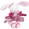 Doudou hochet Cerise le lapin rose Doudou hochet Cerise le lapin rose
