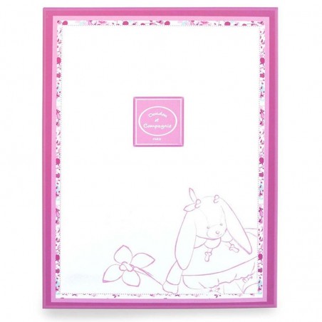 Doudou plat Cerise le lapin rose