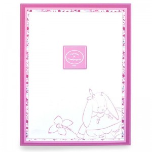 Doudou plat Cerise le lapin rose