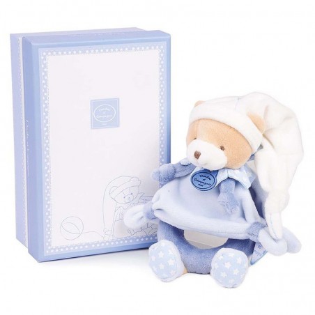 Doudou hochet Petit chou l'ours bleu