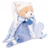 Doudou attache sucette Petit chou l'ours bleu Doudou attache sucette Petit chou l'ours bleu