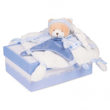 Doudou plat Petit chou l'ours bleu