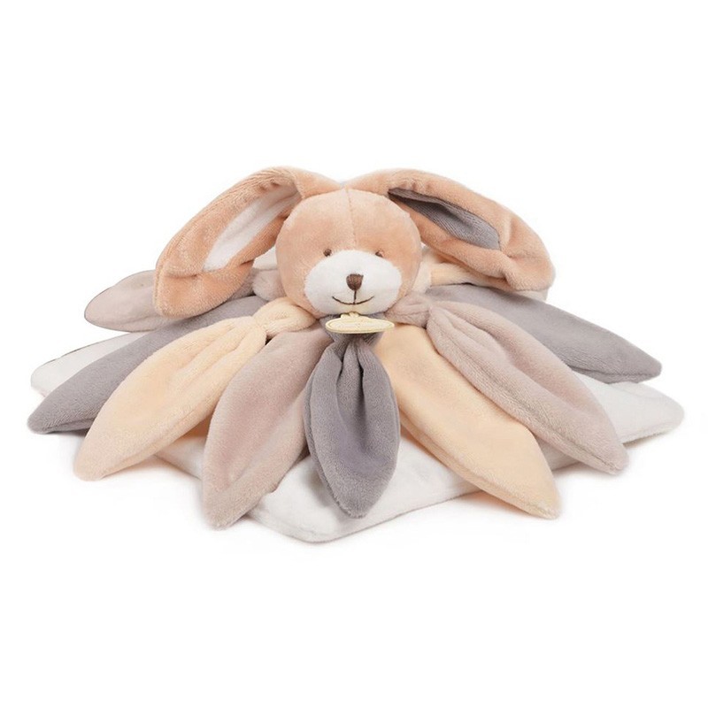 Doudou plat Lapin taupe