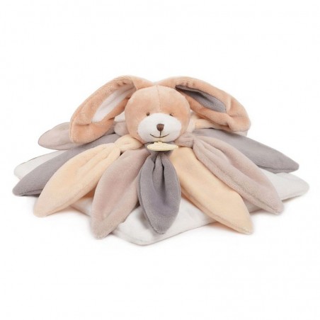 Doudou plat Lapin taupe