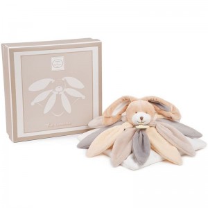 Doudou plat Lapin taupe