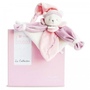 Doudou plat Ours rose