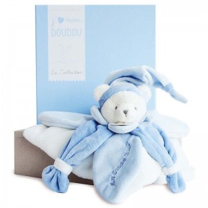 Doudou plat Ours bleu