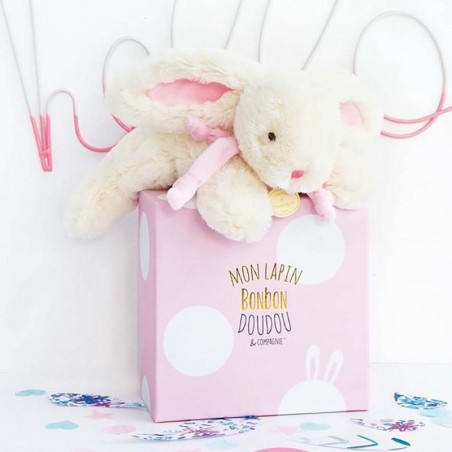 Doudou Lapin Bonbon rose