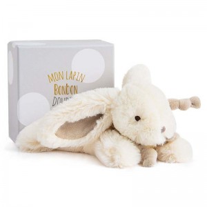 Doudou Lapin Bonbon taupe