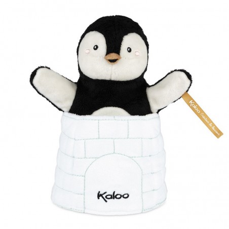 Peluche marionnette Cache-cache Gabin le pingouin