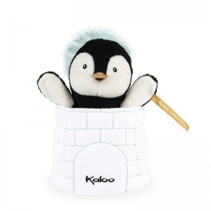 Peluche marionnette Cache-cache Gabin le pingouin